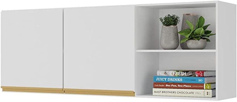 Armário de Cozinha Aéreo 150 cm 2 Portas Veneza Gw Multimóveis Mp3741 Branco