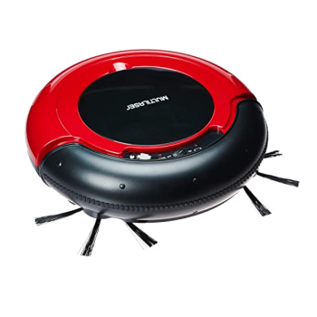 Multilaser HO041 – Aspirador de Pó Robô Varre + Aspira + Passa Pano Bivolt com 30W e Bateria Recarregável, Vermelho/Preto