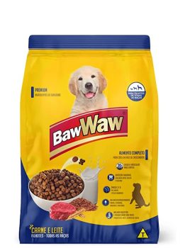 Ração Baw Waw para cães filhotes sabor Carne e Leite 10.1kg