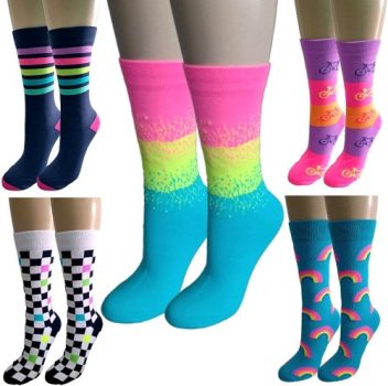 Kit 05 Pares de Meias Esportivas Femininas Academia Treino Funcional Ciclismo