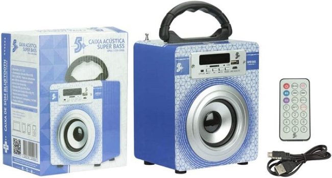 Caixa Acustica Portatil 5W RMS USB/FM/Bluetooth, Santana Centro, 030-0006