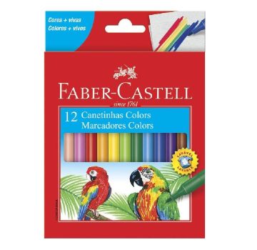 Canetinha Hidrográfica, Faber-Castell, 15.0112CZF, 12 Cores