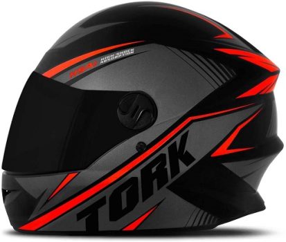 Capacete R8 Pro Tork Fechado 58 Preto/Vermelho Viseira Fumê