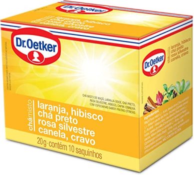 Chá de Laranja, Hibisco, Preto, Rosa Silvestre, Canela e Cravo 10 Sachês, Dr.Oetker