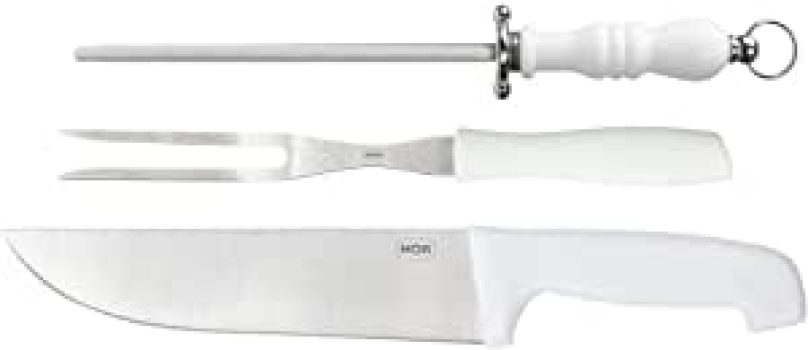 Kit Do Assador Faca Garfo E Chaira Mor