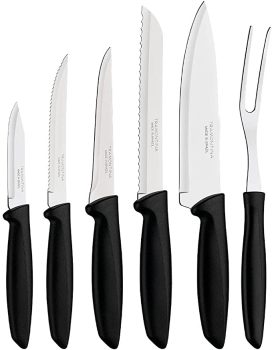 Jogo Facas Inox 6 peças Plenus Preto – Tramontina