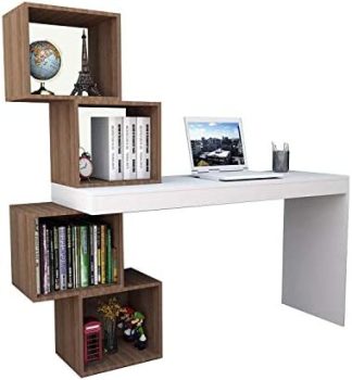 Escrivaninha com 4 Nichos Appunto Branco/Castanho