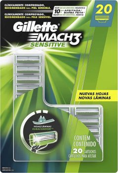 Carga para Aparelho de Barbear Gillette Mach3 Sensitive – 20 unidades
