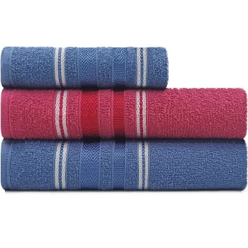 Jogo De Toalhas 3 peças Banho + Rosto Algodão Liz Atlântica – Emcompre