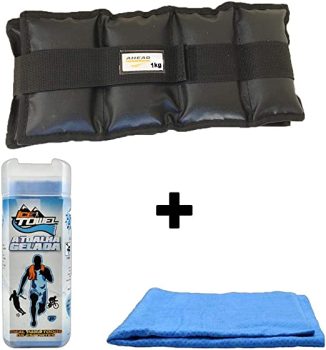 Kit Par De Caneleiras 1 Kg + 1 Toalha Gelada Ice Towel, Ahead Sports
