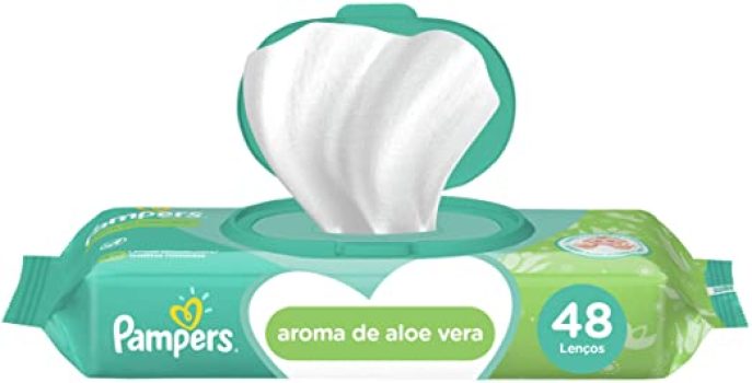 Lenços Umedecidos Pampers Aroma de Aloe Vera 48 Unidades, Pampers