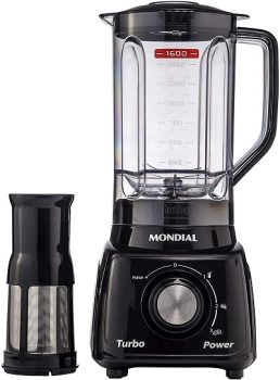 Liquidificador Mondial, Turbo Power 550W, 220V, Preto, 1,6L – L-99 FB