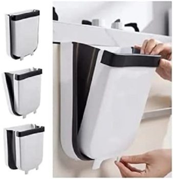 Lixeira Extensível Retrátil Cozinha Banheiro Pia Carro Clink (Branco com Preto)