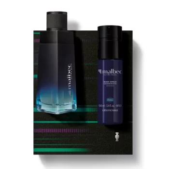 Combo Presente Dia dos Pais Malbec Ultra Bleu: Desodorante Colônia 100ml + Desodorante Body Spray 100ml + Caixa para Presente