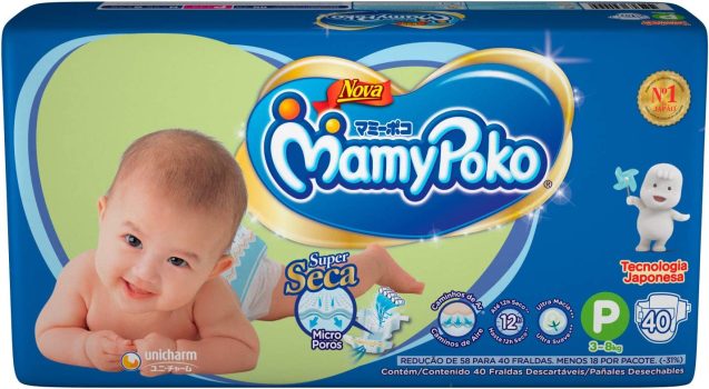 Fralda Fita Mamypoko Tamanho P, 40 Unidades