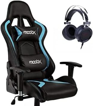 Kit Cadeira Gamer Moobx Thunder Azul + Headset Gamer Scylla H901 P2 Redragon