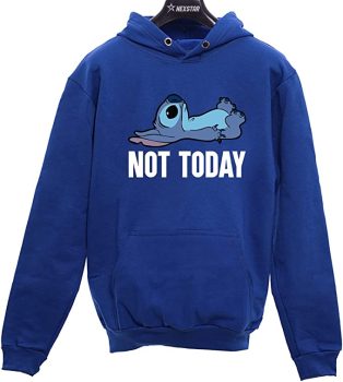 Blusa Moletom Canguru Lillo Stitch Not Today Capuz E Bolsos
