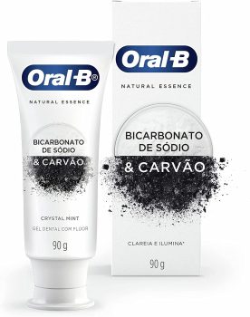 Creme Dental Oral-B Natural Essence Bicarbonato de Sódio e Carvão – 90g