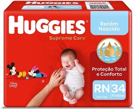 Fralda Huggies Supreme Care RN – 34 fraldas