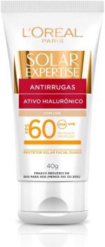 Protetor Solar Facial L’Oréal Paris Solar Expertise Antirrugas Com Cor FPS 60, 40g