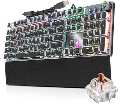 Teclado Mecânico Gamer Pc Usb Adamantiun Excalibur Led Switch Marrom Brown Software Macro Double injection