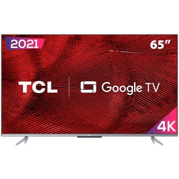 Smart TV LED 65″ 4K TCL Google TV 65P725 UHD, HDR10, Dolby Vision Atmos, Bluetooth, Comando de voz à distância, Google Assistant e Borda Ultrafina