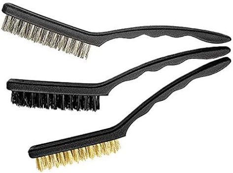 Jogo De Escova De Aço Grande, 3 Pçs, Com Cabo Plastico Mtx