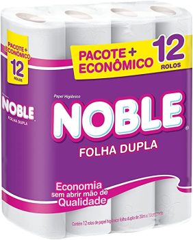 Papel higienico folha dupla noble neutro 12 rolos de 20m, NOBLE