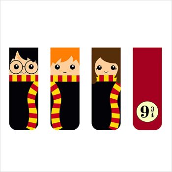 Marcador de página, livro Harry kit com 4 marcadores