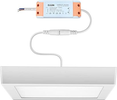Luminária Inteligente Elgin Wi-Fi, Quadrada de Sobrepor, 18W, 3000-6500K, compatível com Alexa