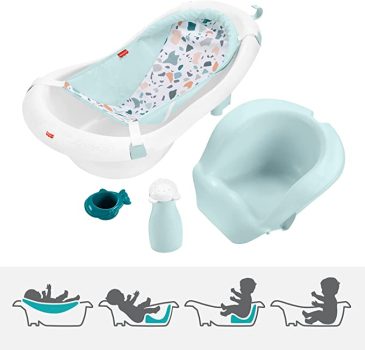 Fisher Price Banheira Deluxe 4 em 1, Banho para bebê, Estágio de desenvolvimento