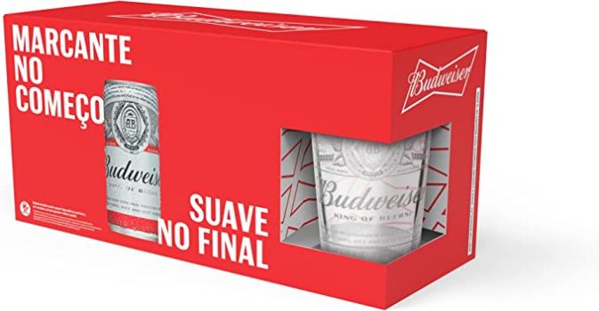 KIT BUDWEISER 269 ML 8 UN + COPO 350ML VIDRO 1 UN