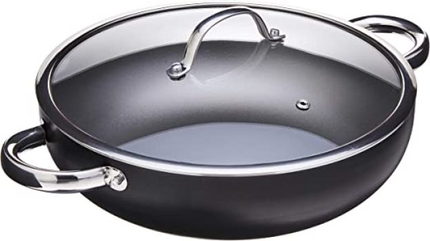 Wok Curry com Tampa e Alças, 28 x 8 cm, Preto Fosco, Brinox