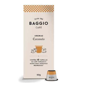 Cápsulas de Café Baggio Café Aroma Caramelo, compatível com Nespresso, contém 10 cápsulas
