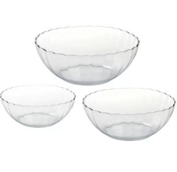 Conjunto de Tigelas Vidro Redonda 3 Peças Marinex – Bella