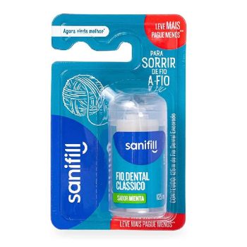 Fio Dental Sanifill Clássico Sabor Mental 125 Metros – Leve Mais, Pague Menos, Sanifill
