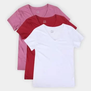 Kit Camiseta Abrange C/ 3 Peças Feminina