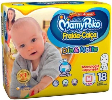 Fralda-Calça Dia & Noite MamyPoko Tamanho M, 18 unidades