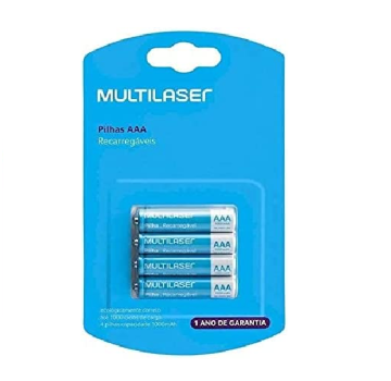 Pilhas Recarregáveis Aaa Multilaser 1000Mah Com 4 Unidades – CB050