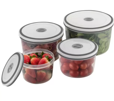 Jogo de Potes de Plástico Hermético Electrolux – com Tampa Redondo A15405201 4 Peças