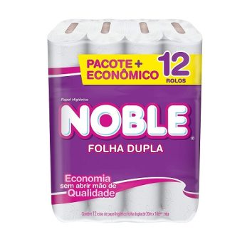 Papel Higiênico Folha Dupla Noble Neutro 12 Rolos De 20M