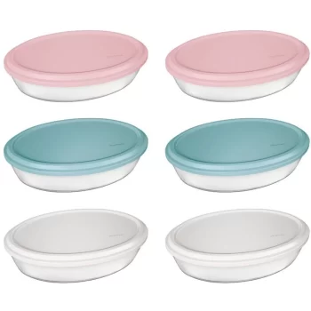 Conjunto de Assadeiras de Vidro com Tampa 1,6L 6 Peças – Marinex