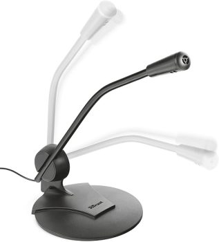 Microfone de Mesa Primo Trust 21674 3.5mm Ângulo Ajustável Cabo de 1.8m – T21674