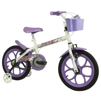 Bicicleta Infantil Aro 16 Track & Bikes Pinky – Branco/Lilás
