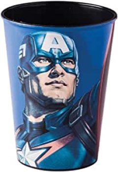 Copo 320 Ml Avengers Capitão América Plasútil Azul No Voltagev