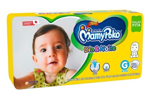 Fralda Infantil Mamypoko com 38 Dia/Noite Fita G, MAMYPOKO, Branco