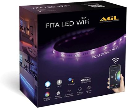 Fita LED Inteligente AGL, Wi-Fi, 3 metros, Compatível com Alexa – bivolt