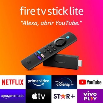 Fire TV Stick Lite Amazon com Alexa e Controle Remoto Full HD – 2ª Geração