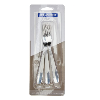 Conjunto De Garfos Para Sobremesa Aço Inox 3 Pç Tramontina Inox
