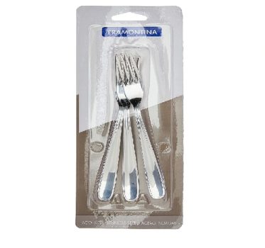 Conjunto De Garfos Para Sobremesa Aço Inox 3 Pç Tramontina Inox